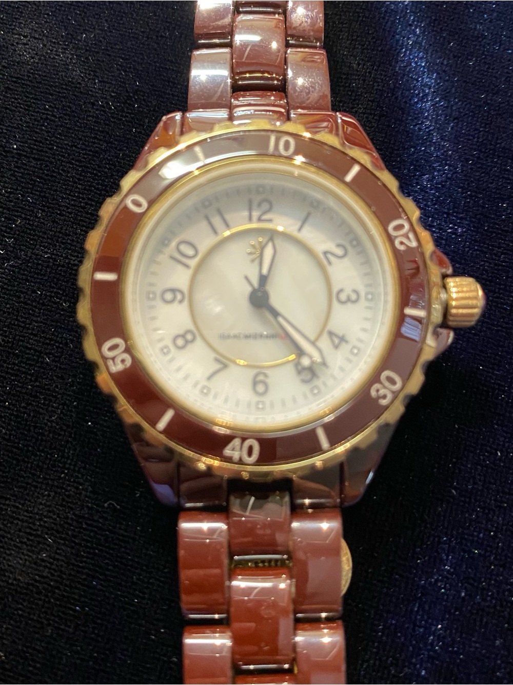 Ceramic watch dark brown by Isaac Mizrahi